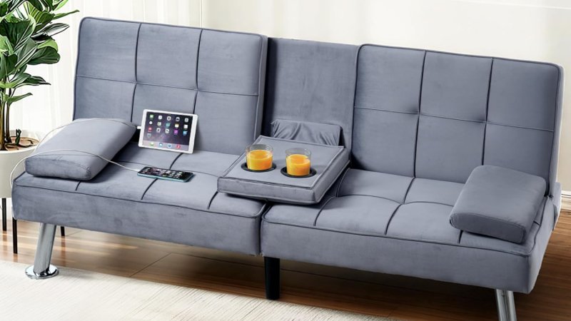 FLEXISPOT XCT3 Futon Sofa Bed with USB & Type-C Charging Port