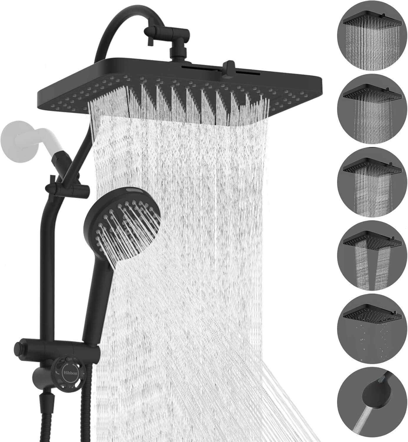 Hibbent cUPC Certified 13 Shower Head Combo