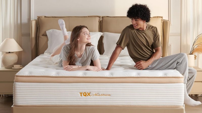 TQX Queen 12 Inch Hybrid Mattress Memory Foam & Pocket Springs