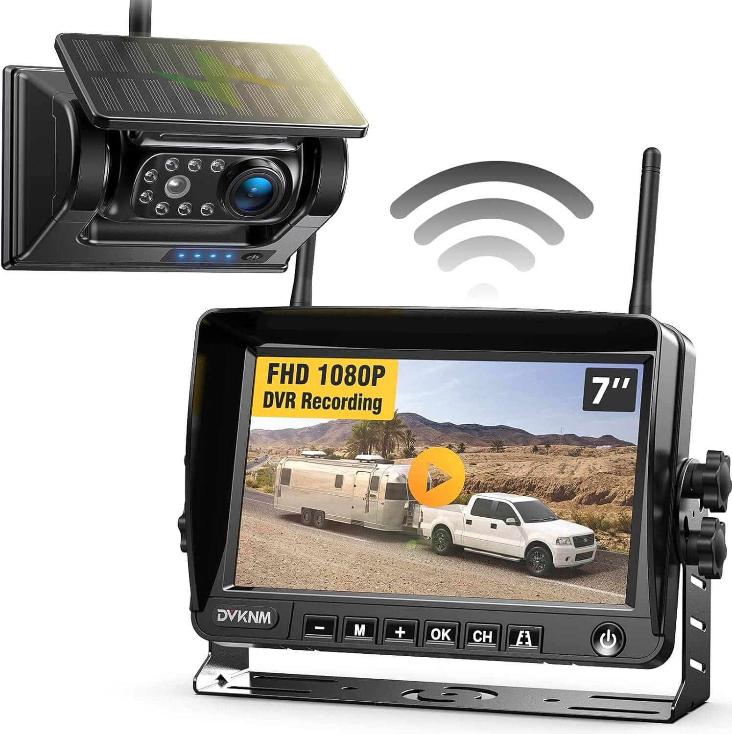 Top 5 Best Wireless Backup Cameras DVKNM Magnetic Solar Wireless Backup Camera