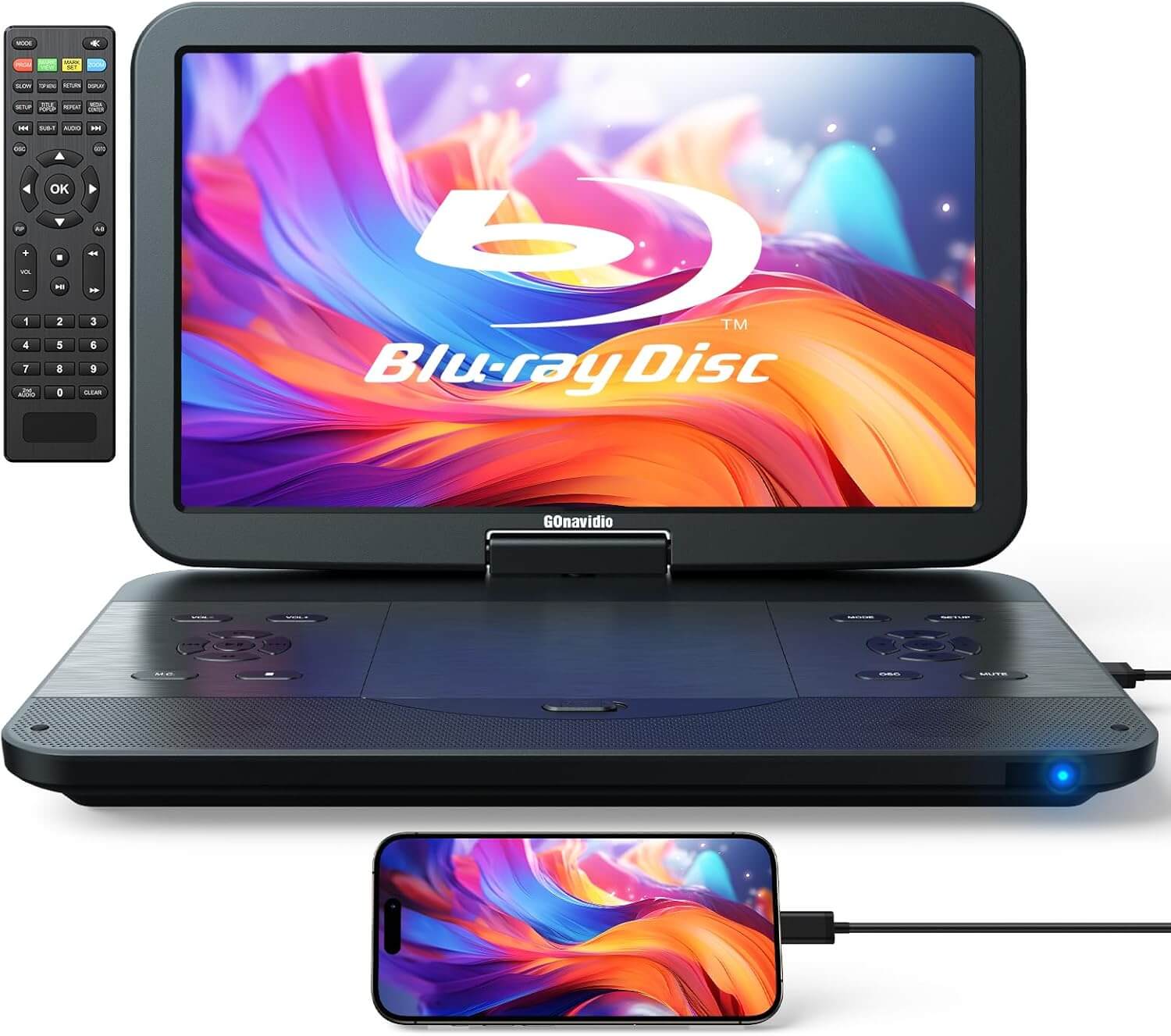 GOnavidio 17.6 inch Portable Blu Ray DVD Player