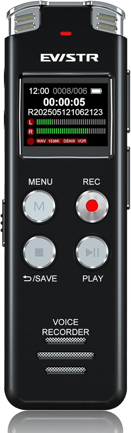 EVISTR 128GB Digital Voice Recorder