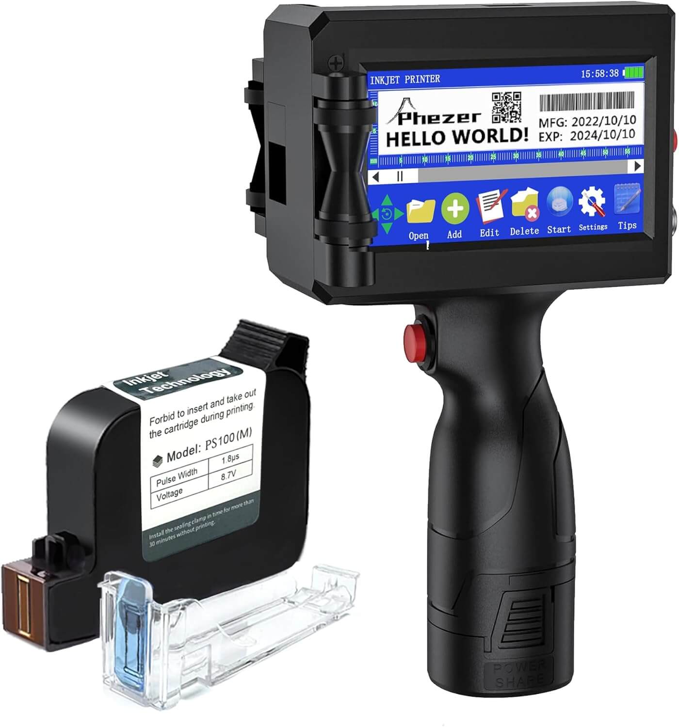 Phezer P15 Handheld Inkjet Printer
